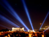 Beams of Light Illminate the Ancient Acropolis Photographic Print