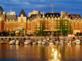 Empress Hotel with Harbour in Foreground, Victoria, Canada Photographic Print by Lawrence Worcester