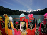 Ethnic Uighur Costumes Await Customers at an Improvised Photo Stand Photographic Print