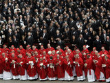 Cardinals, in Red, Participate in the Funeral Mass for Pope John Paul II Photographic Print