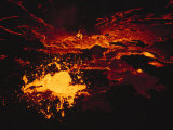 A Lake of Molten Lava Inside the Volcanos Crater Photographic Print
