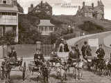 Goat Carts and People at Felixstowe Suffolk Photographic Print
