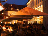 People Sitting Outside Cafes on Venturska, Old Town, Bratislava, Slovakia Photographic Print by Glenn Beanland