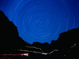 Star Trails withMountains at Night Photographic Print by Wiley & Wales 