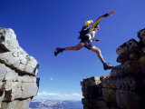 Hiker Jumping, High Uintas, Ut Photographic Print by Cheyenne Rouse