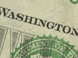 Close-up of Details on Colorful American Currency with Numbers and Lettering Photographic Print