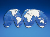 Computer Generated World Map Fotografie-Druck von Chris Rogers