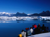 People on Tour Boat Looking Over Columbia Glacier, Prince William Sound, USA Photographic Print by Brent Winebrenner