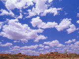 Natural Rock Formations with Clouds Above, Devil's Marbles Conservation Reserve, Australia Fotografisk trykk av John Banagan