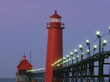 A View of the Grand Haven Lighthouse at Dawn Photographic Print by Ira Block