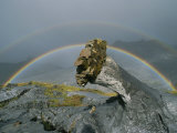 A Rainbow Accents This Bizarre Lava Formation at Ol Doinyo Lengai Photographic Print by Peter Carsten