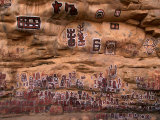 Circumcision Ceremonial Paintings on Cliff at Songo Village, Dogon Country, Mali Photographie par John Elk III