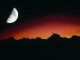 Moon Over the Grand Tetons, WY Photographie
