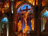 Crucifix Detail at Alter of Basilique Notre Dame, Vieux Montreal, Montreal, Canada Photographic Print by Levesque Kevin