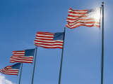 A Stiff Breeze Blows a Row of American Flags on the Battlefield Photographic Print by Stephen St. John