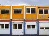 Brightly Colored, Double Decker Construction Trailers in Berlin Photographic Print by Jim Webb