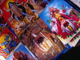 Paintings of Hindu Deities for Sale at Market Stall Outside Kalighat Hindu Temple, Kolkata, India Photographic Print by Richard I'Anson
