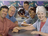 Portrait of a Family at a Bowling Alley Photographic Print