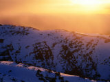 Winter Sunset with Mist from Mt. Carruthers, Kosciuszko National Park, New South Wales, Australia Photographic Print by Grant Dixon