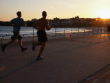 Joggers on Promenade at Bondi Beach Sydney, New South Wales, Australia Photographic Print by Glenn Beanland