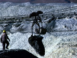 Man Working at Tailing Dump, Silgo XX Tin Mine, Siglo Veinte, Bolivia Photographic Print by Eric Wheater