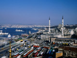 Yeni Cami (New Mosque) from Minaret of Rustem Pasa Camii, Istanbul, Turkey Photographic Print by Izzet Keribar