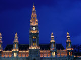 Rathaus (Town Hall) at Dusk, Innere Stadt, Vienna, Austria Photographie par Richard Nebesky