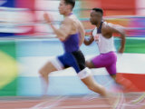 Side Profile of Two Young Men Running Photographic Print