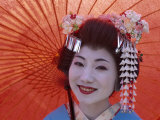 Portrait, Apprentice Geisha (Maiko), Woman Dressed in Traditional Costume, Japan Photographic Print