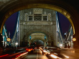 Traffic on Tower Bridge at Night, London, England Photographic Print by Richard I'Anson