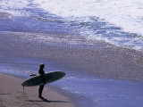 Surfer on the Malibu Shore, Los Angeles, California, USA Photographic Print by Ray Laskowitz