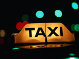 Taxi Light at Night, Adelaide, Australia Photographic Print by John Banagan