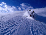 Skier Descending in Powder Snow, St. Anton Am Arlberg, Vorarlberg, Austria Photographic Print by Christian Aslund