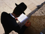 Man Praying at Wailing Wall, Jerusalem, Israel Photographic Print by Oliver Strewe