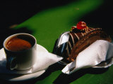 Coffee and Chocolate Cake at Cafe in National Gardens, Athens, Greece Photographic Print by Anders Blomqvist