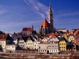 Stadtpfarrkirche (Parish Church) and Town on Enns River, Steyr, Austria Photographic Print by Witold Skrypczak