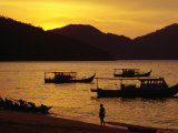 Beach Sunset at Batu Ferringhi (Foreigner's Rock), Penang, Malaysia Photographic Print by Richard I'Anson