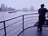 Man on Cruise Ship, Shanghai, China Photographic Print by Walter Bibikow