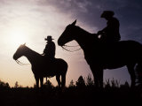 Cowboys at Sunrise Photographic Print