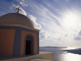Chapel with Horizon in Background, Fira, Santorini Photographic Print