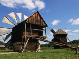 Windmill from Constanta County at Museum of Folk Civilisation in Astra, Sibiu, Romania, Photographic Print by Diana Mayfield