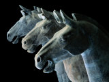 A Line of Re-Assemnbled Terra-Cotta Horses Heads Photographic Print by O. Louis Mazzatenta