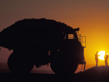 Huge Industrial Vehicle At Sunset Lámina fotográfica