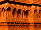 Intricately Carved Sand Stone Detail at Raj Mahal, Maharawal's Palace, Jaisalmer, Rajasthan, India Photographic Print by Dallas Stribley