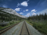 Train Tracks Winding Their Way Through the Canadian Rockies Photographic Print by Todd Gipstein
