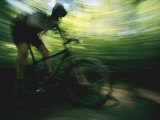 Panned Shot of a Mountain Biker Photographic Print by Stephen Alvarez