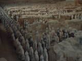 Terra-Cotta Army near 2,200-year-old Tomb of China's 1st Emperor, Qin Shi Huang, near City of Xian Photographic Print by O. Louis Mazzatenta