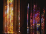 Rich Color Projected from Stained Glass Windows onto Columns Photographic Print by Stephen St. John