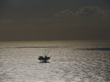 Oil Rig at Sunset Photographic Print by Jason Edwards