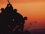 Silhouetted View of the Iwo Jima Memorial at Twilight Photographic Print by Anthony Peritore
